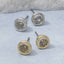 Gold Dipped Round Bezel Cz Stud Earrings: GOLD