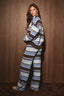 Wide Leg Pants: BROWN-MULTI STRIPE