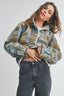 The Moss Patchwork Fleece Half Snap Top: OLIVE MULTI