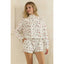Cozy Holiday Print Lounge Shorts: White Combo