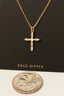 Gold Dipped Dainty Cz Cross Pendant Necklace: GOLD