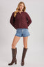 Half-Button Down Open Knit Sweater: ECRU
