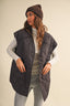 REVERSIBLE OVERSIZED QUILTTED PLAID VEST: Brown