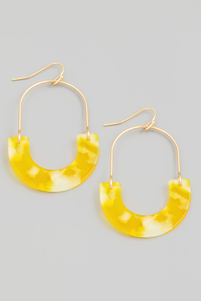 Acetate U Shape Drop Earrings