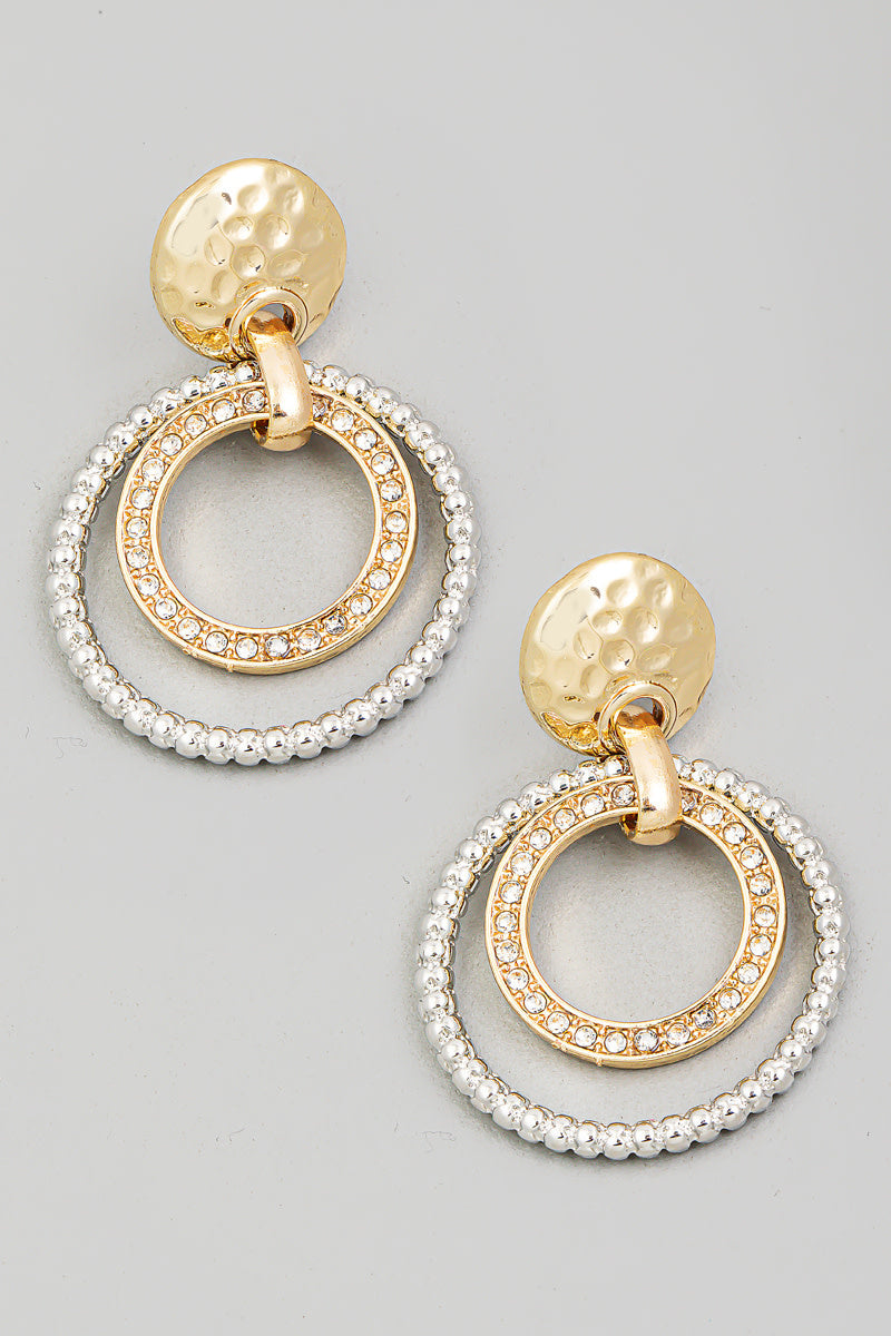 Layered Circle Ring Drop Earrings