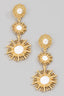Triple Pearl Sunshine Disc Earrings