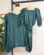 Evangeline Satin Sleeve Top & Leotard - Pine Green