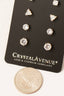 5 Pair Cz Stud Earrings Set: G