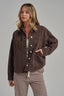 GARMENT WASH FALL JACKET BIG FRONT PATCH POCKETS: VINTAGE BROWN
