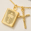 Gold Dipped Crucifix And Bible Locket Pendant Necklace: GD
