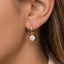 Round Bezel Cz Huggie Drop Earrings: GOLD