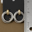 Two Tone Twisted Double Hoop Drop Earrings: TT