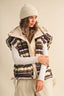 A STRIPED PLUSH FLEECE OVERSIZED VEST: MULTI