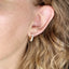 18k Gold Filled Colored Baguette Cz Clicker Hoop Earrings