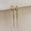 18k Gold Filled Cz Hoop with Dangling Chains Earrings
