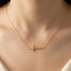 Gold Dipped Side Cross Pendant Necklace: G