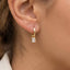 Huggie Hoop Baguette Bezel Cz Drop Earrings: GOLD