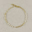 18k Gold Filled Diamond Cut Paperclip & Pearls Bracelet
