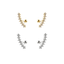 Curve CZ Diamond Screw Back Earrings: Yellow Gold