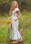 Summer Flutter Sleeve Midi Dress: XL