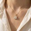 Gold Dipped Square Rhinestone Pendant Necklace: S