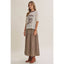 Howdy Cowboy Graphic Sheer Lace Top: VANILLA/BROWN
