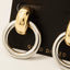 Gold Dipped Two Tone Door Knocker Earrings: GOLD