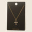 Gold Dipped Dainty Cz Cross Pendant Necklace: GOLD