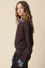 Dana Layered Look Knit Cardigan: BROWN DENIM