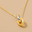 Gold Dipped Two Tone Ring Link Pendant Necklace: TT