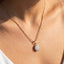 Gold Dipped Cz Oval Bezel Pendant Ball Chain Necklace: GOLD