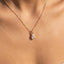 Dainty Teardrop Bezel Cz Pendant Necklace: GOLD