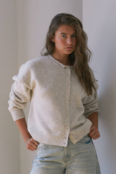 Cozy Wool Blend Oversized Button Cardigan: OATMEAL