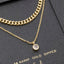 Secret Box Gold Dipped Layered Chain Cz Charm Necklace: GD