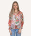 Flower Patch Smocked Neckline Flowy Blouse - Garden