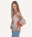 Flower Patch Smocked Neckline Flowy Blouse - Garden