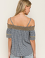 Mixed Gingham Off the Shoulder Top