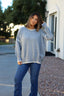 Grey Contrast Detail Pullover Sweater
