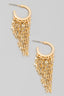 Metallic Chain Fringe Hoop Earrings