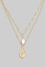 Hammered Tear Pearl Necklace