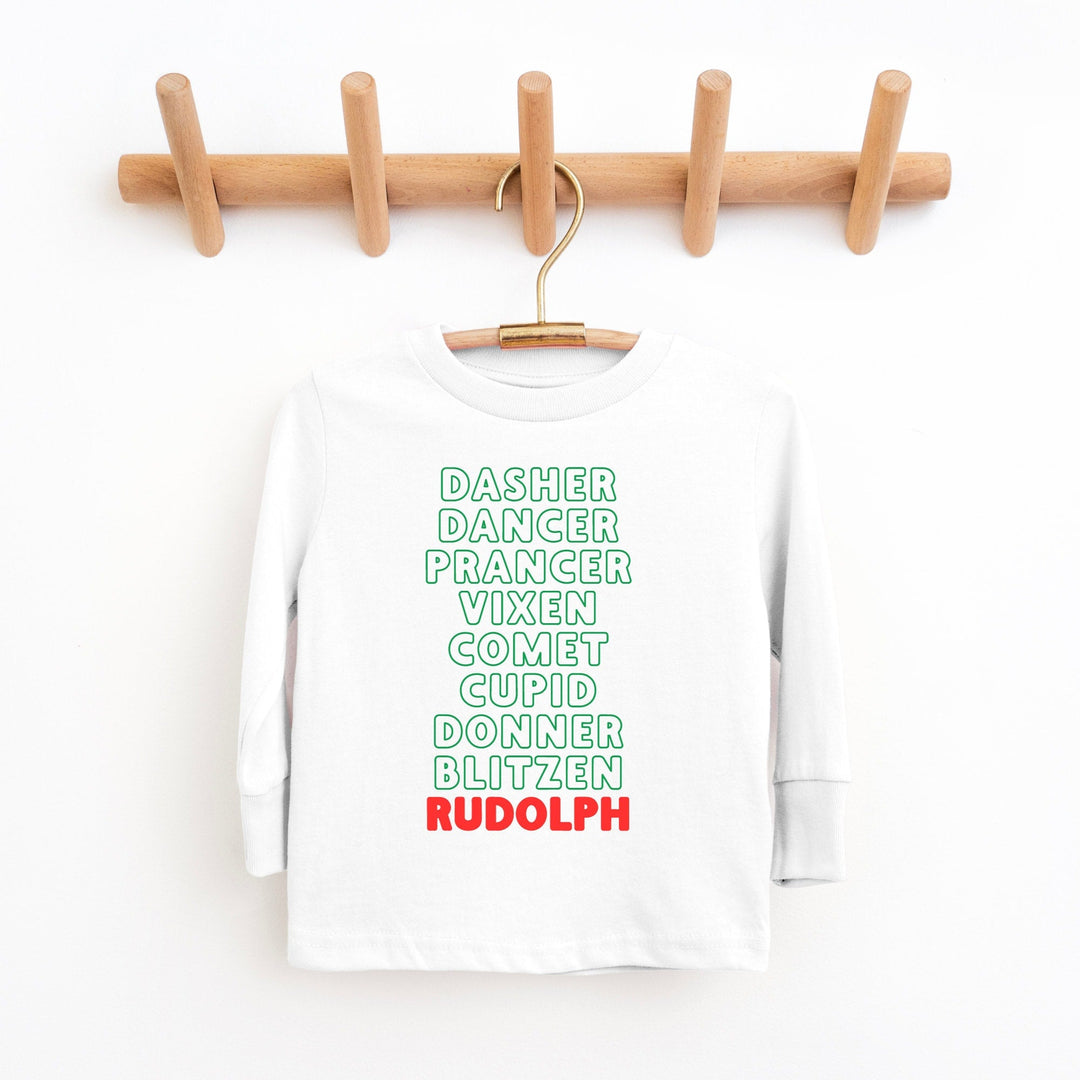 Rudolf Reindeer list Toddler and Youth Christmas shirt