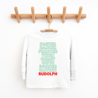 Rudolf Reindeer list Toddler and Youth Christmas shirt