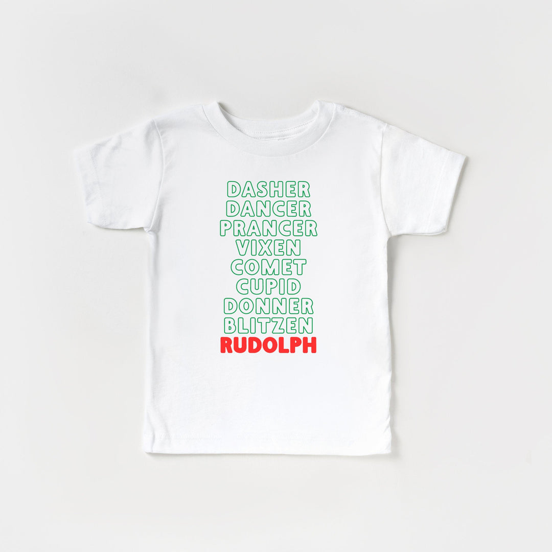Rudolf Reindeer list Toddler and Youth Christmas shirt