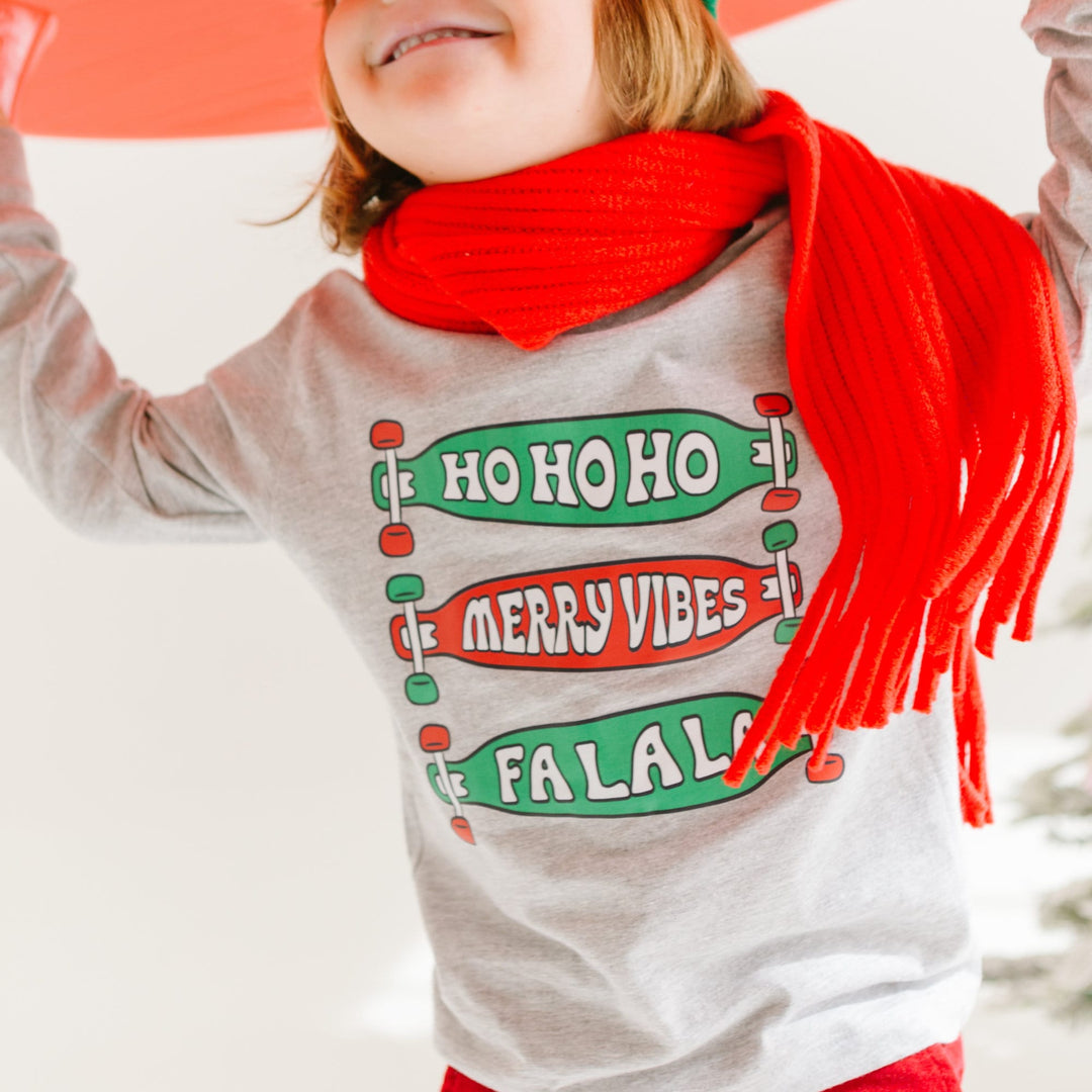 Ho ho ho Merry Vibes Fa La La Toddler Christmas Shirt, Toddler Christmas Shirt, Kids Christmas Shirt, Holly Jolly, Christmas, Skateboard