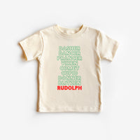 Rudolf Reindeer list Toddler and Youth Christmas shirt