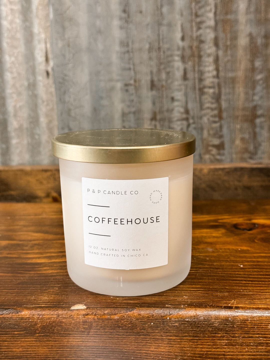 Coffee House Frosted Candle
