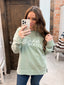 Dakota Roots Puff Print Crew - Greenstone