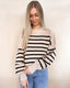 Mock Neck Ribbed Sweater - Khaki