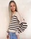Mock Neck Ribbed Sweater - Khaki