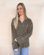Pleated Shirt With Wavy Edge - Olive
